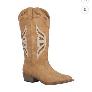 Madden NYC Women's Butterfly Western Boots Tan Cowboy